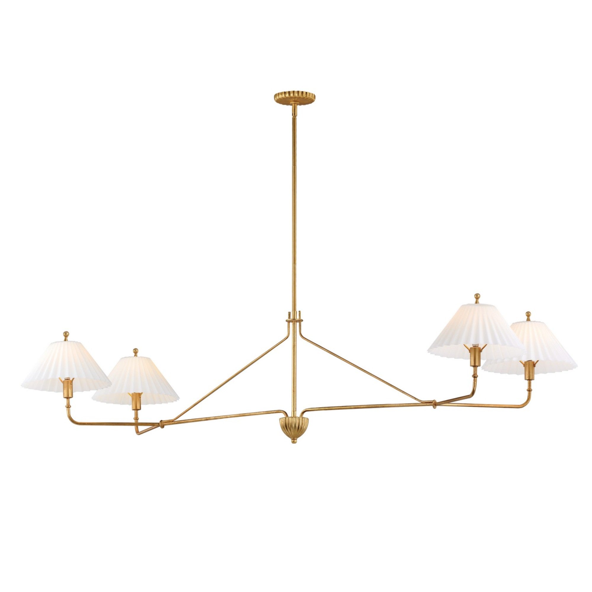 Kismet 60" 4-Light Linear Pendant, Gold Leaf Finish - Bees Lighting
