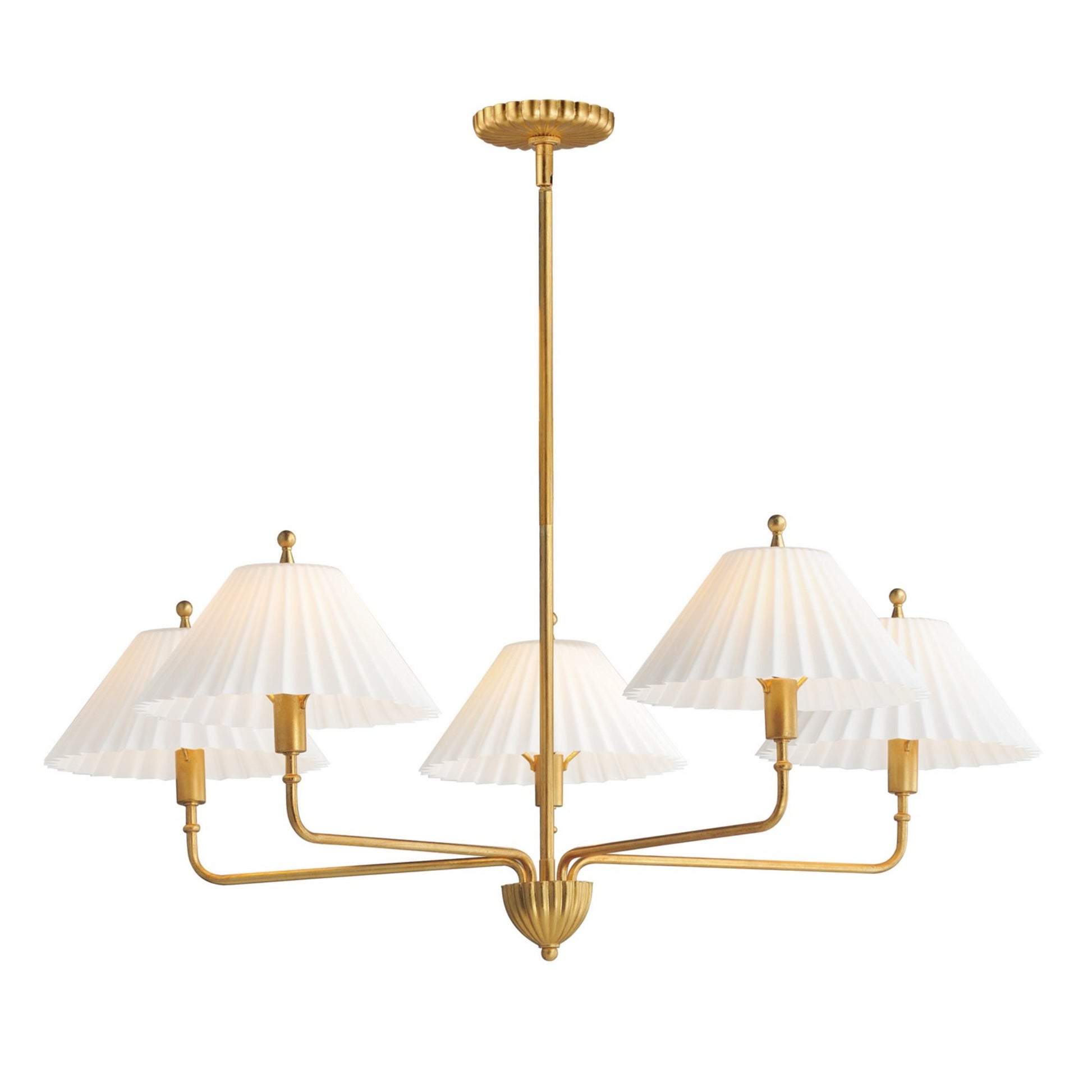 Kismet 37" 5-Light Chandelier, Gold Leaf Finish - Bees Lighting
