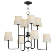 Paoli 34" 8-Light Chandelier, Charcoal Bronze Finish - Bees Lighting