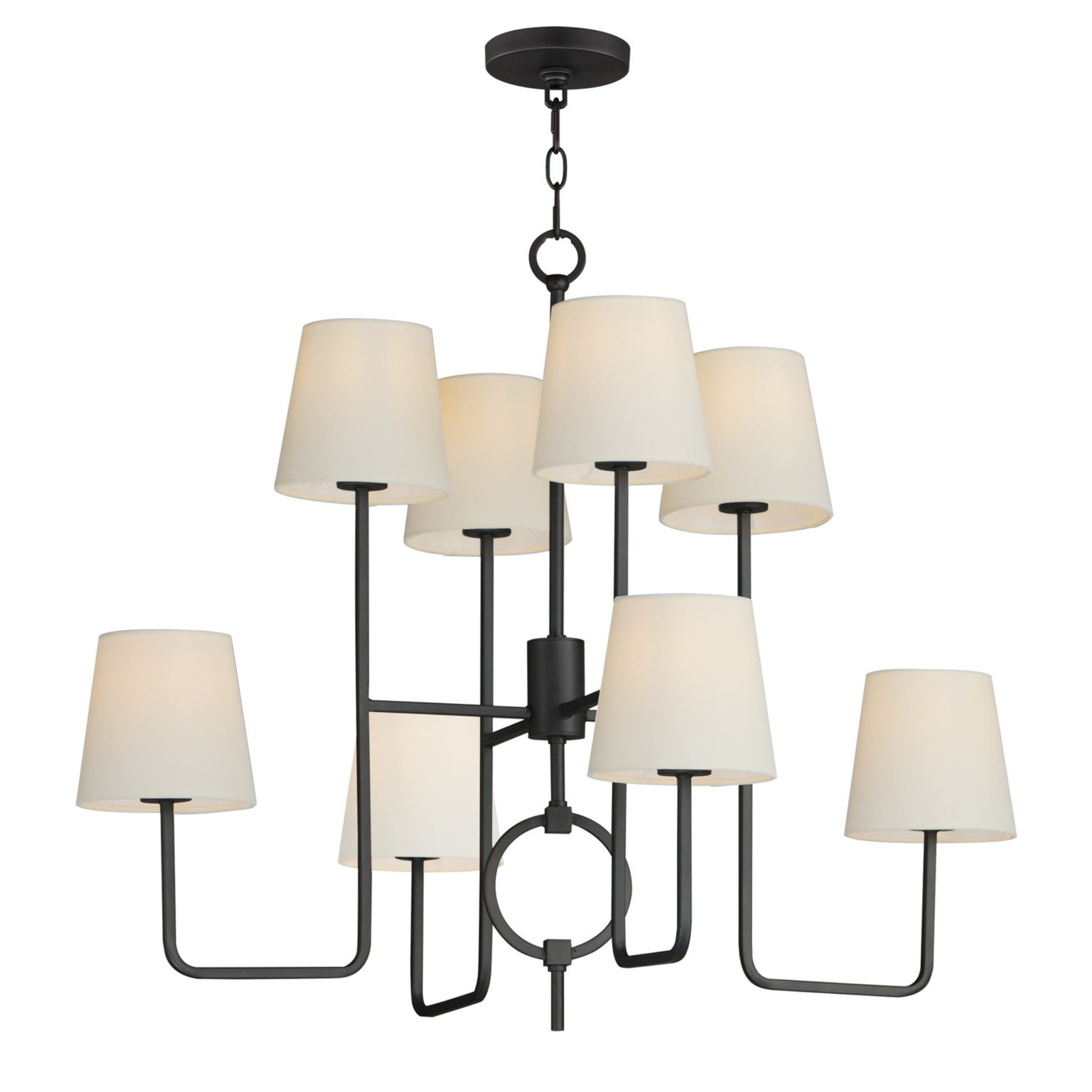 Paoli 34" 8-Light Chandelier, Charcoal Bronze Finish - Bees Lighting