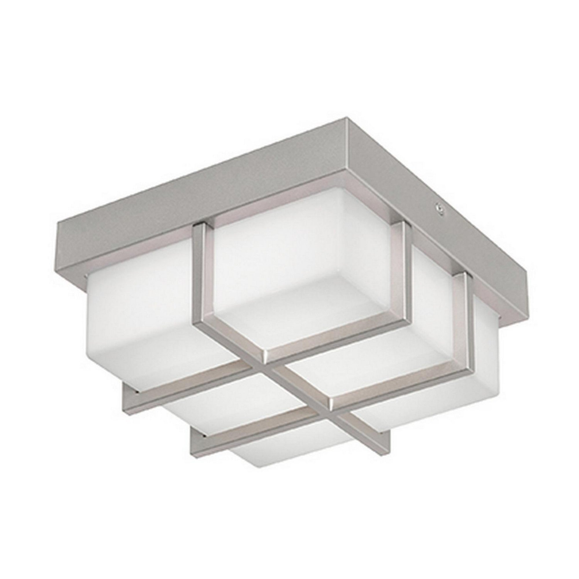 August 8" LED Outdoor Flush Mount, Painted Nickel Finish - Bees Lighting