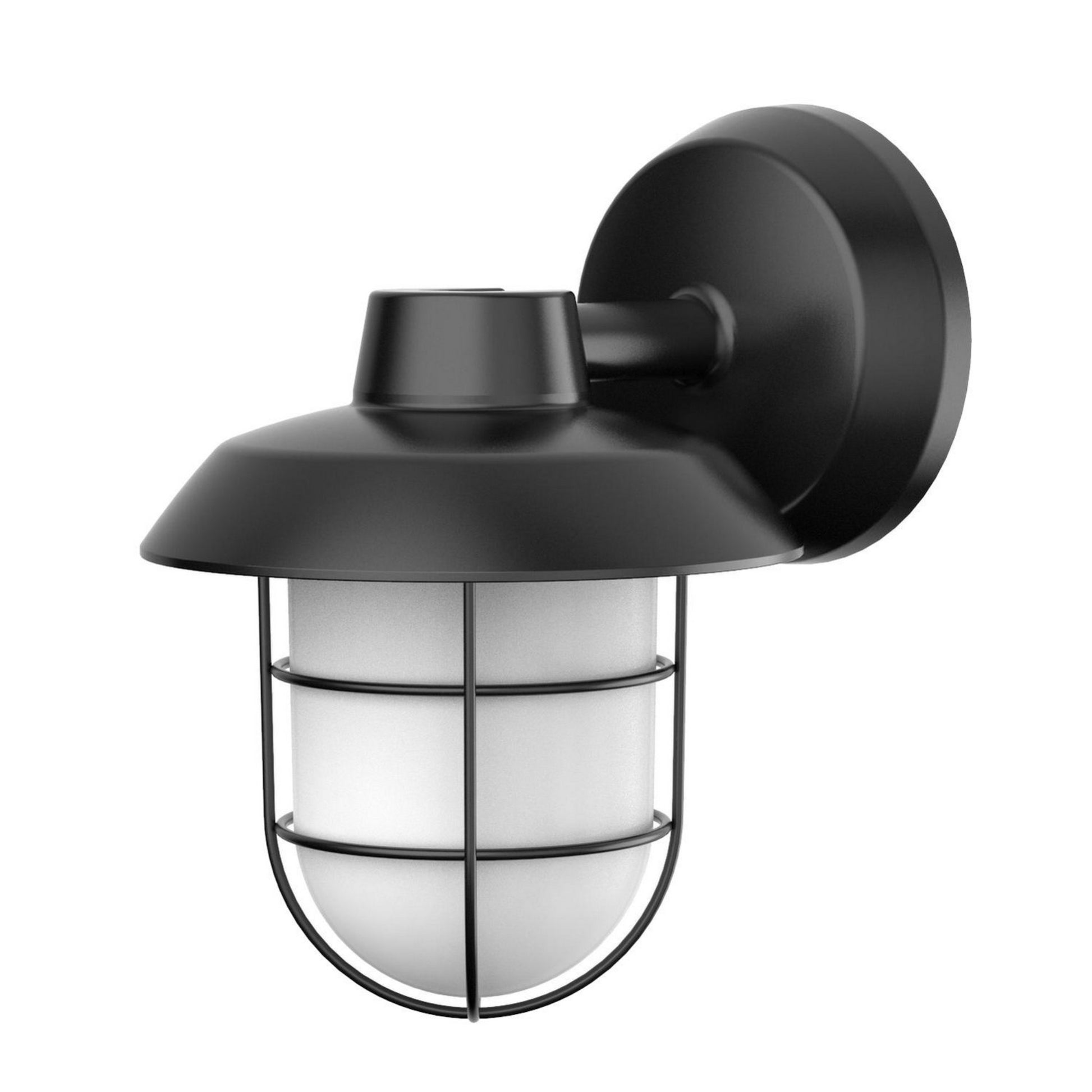 Odell 9" Dusk to Dawn LED Outdoor Wall Sconce, Black Finish - Bees Lighting