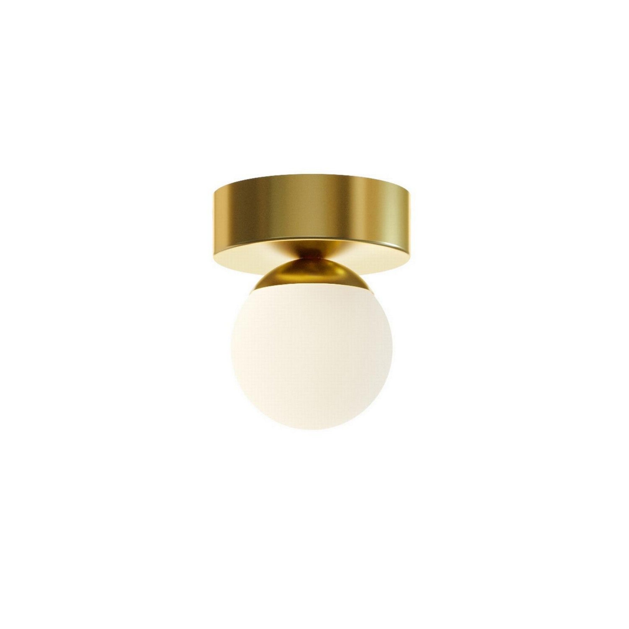 Pearl 4" LED Flush Mount, Satin Brass Finish - Bees Lighting