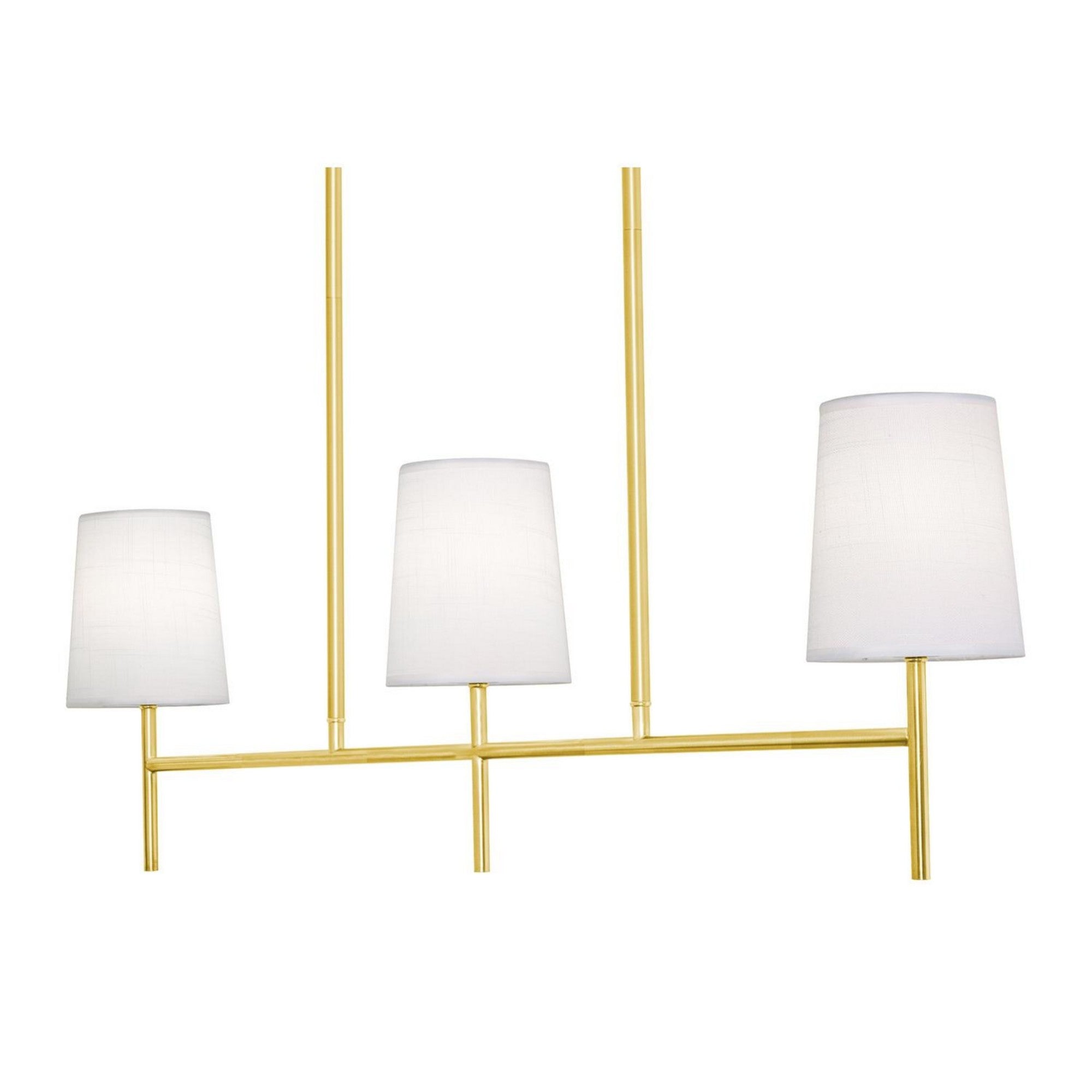 Rose 36" 3-Light Linear Pendant, Satin Brass Finish - Bees Lighting
