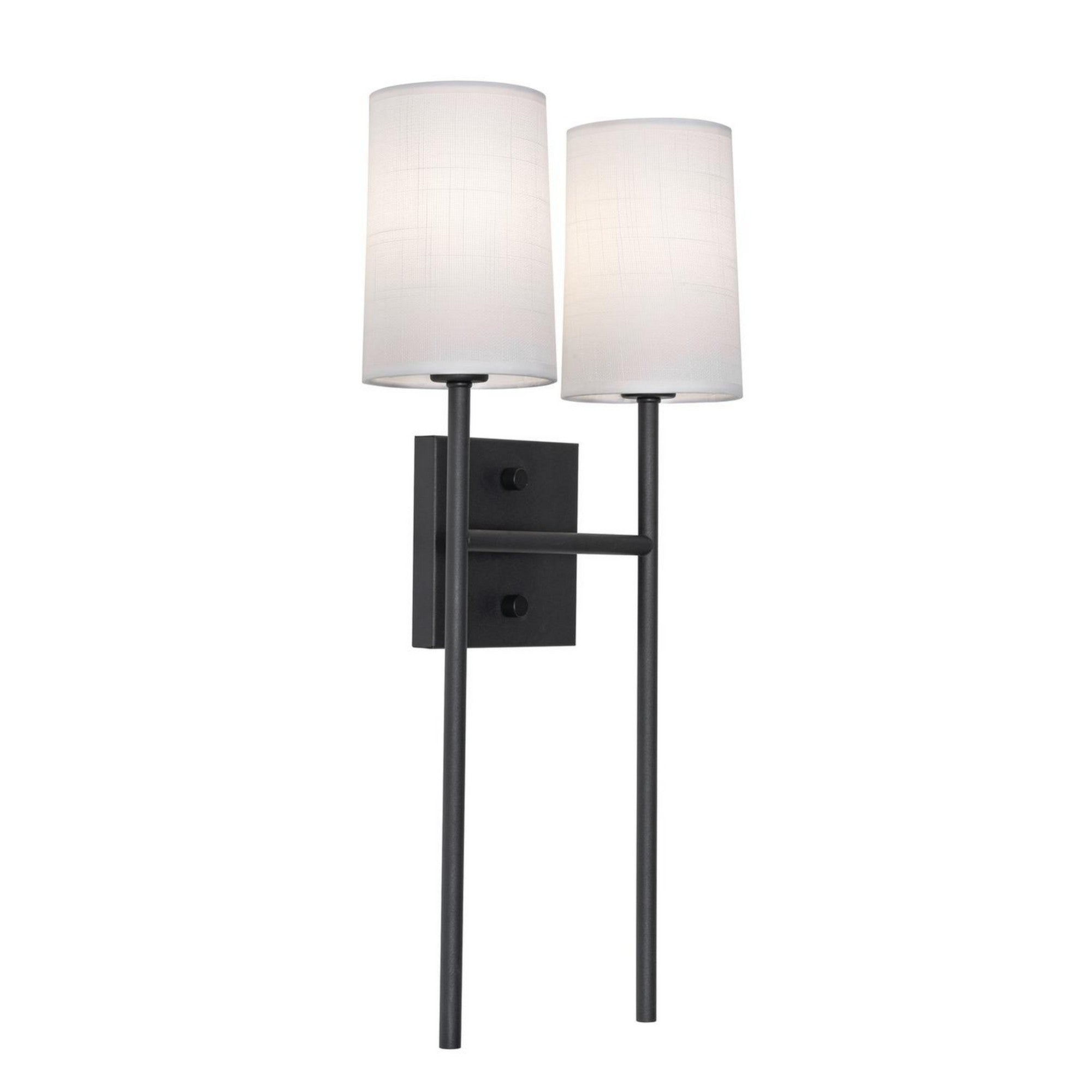 Rose 20" 2-Light Wall Sconce, Black Finish - Bees Lighting