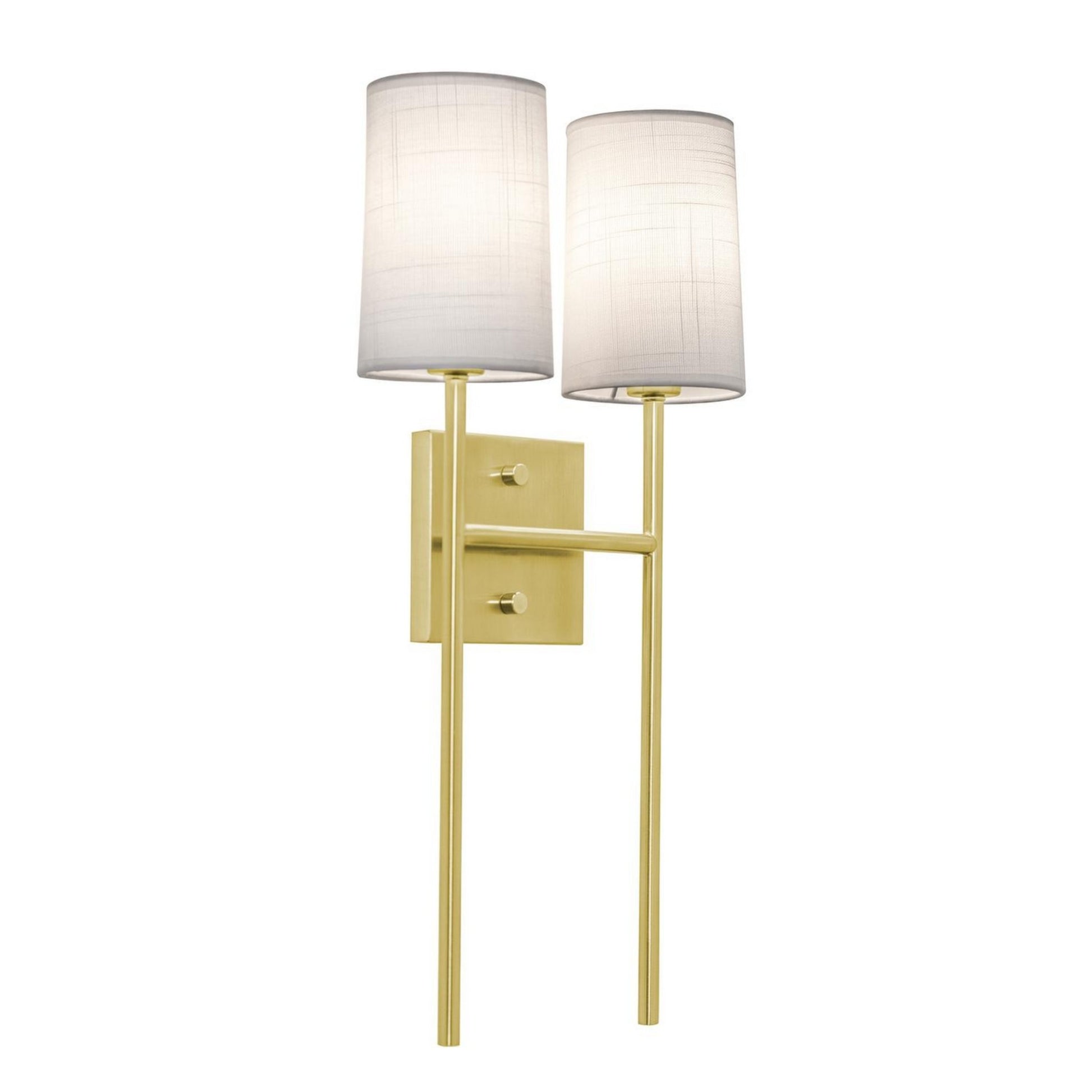 Rose 20" 2-Light Wall Sconce, Satin Brass Finish - Bees Lighting