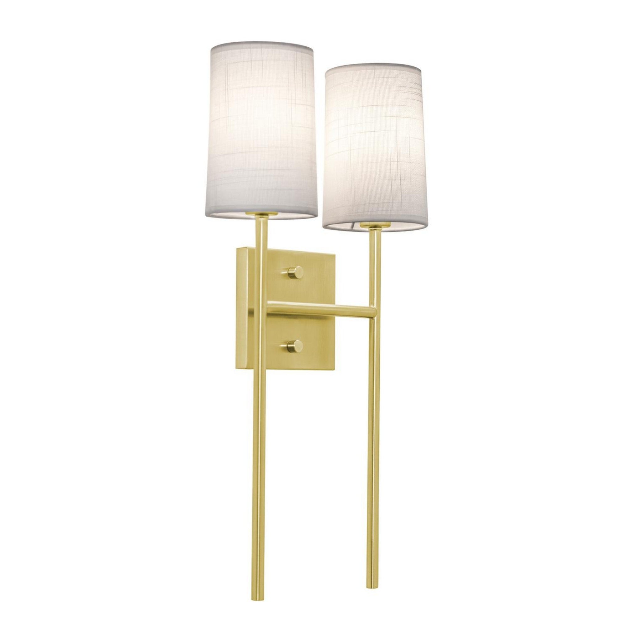 Rose 20" 2-Light Wall Sconce, Satin Brass Finish - Bees Lighting
