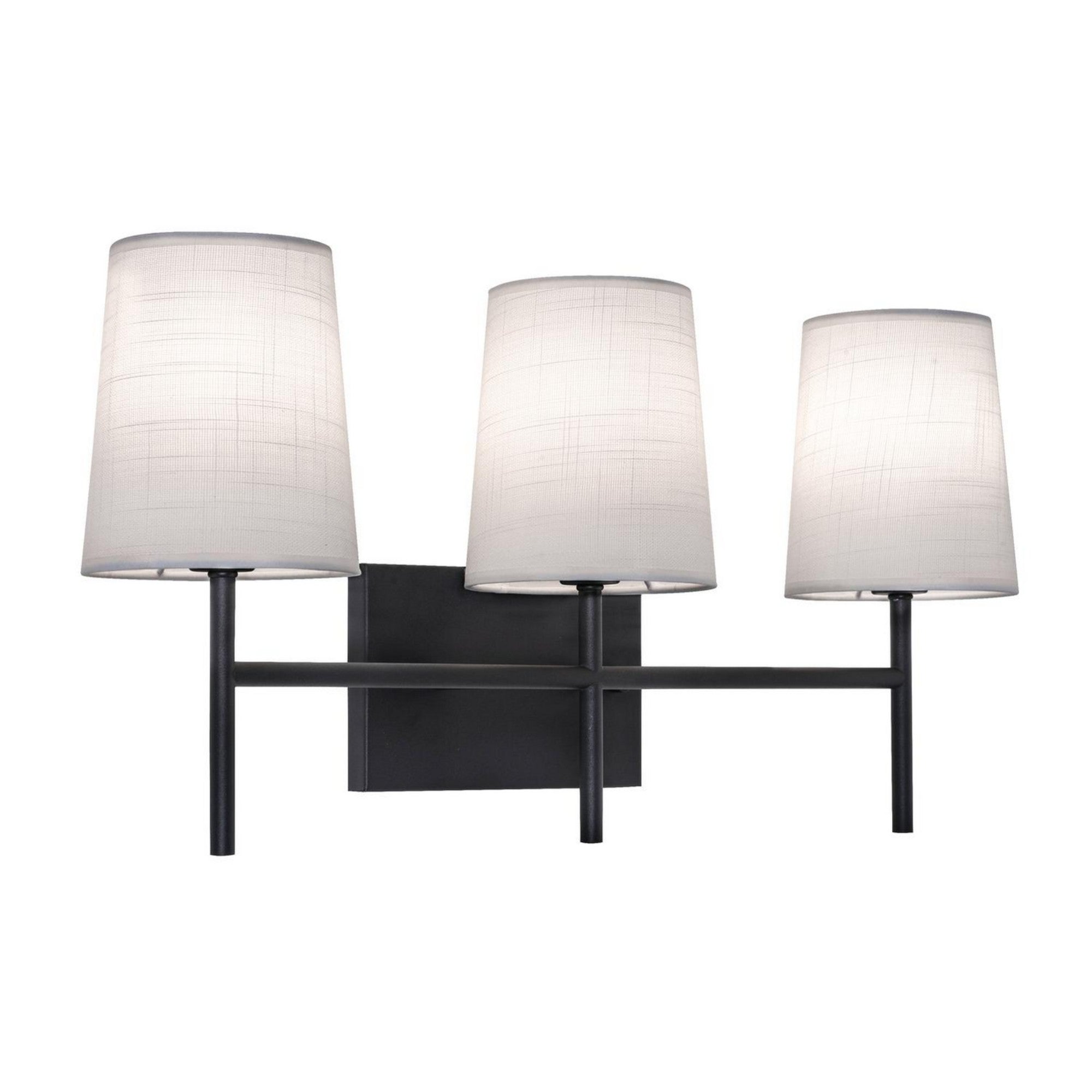 Rose 22" 3-Light Vanity, Black Finish - Bees Lighting