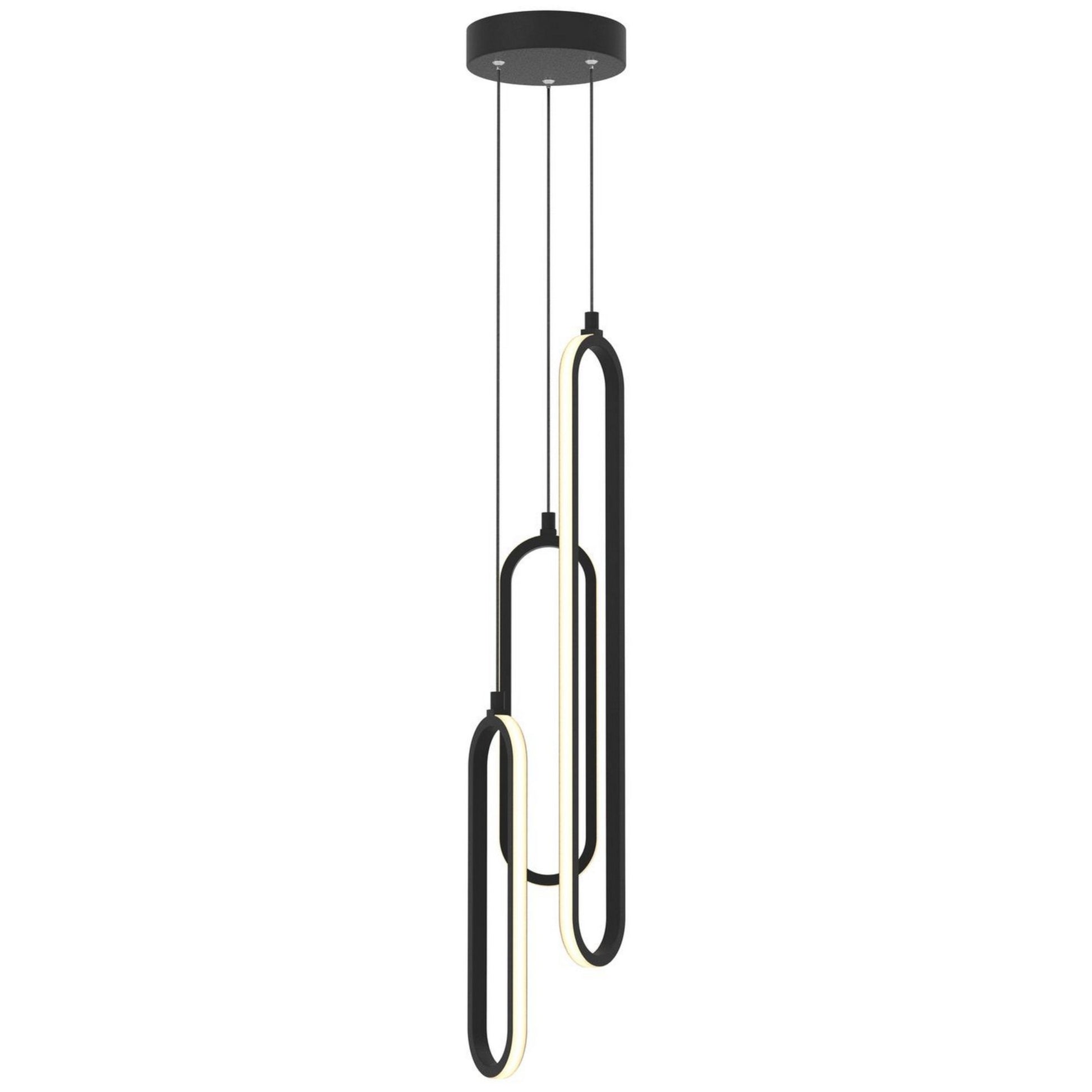 Sienna 23" 3-Light LED Multi-Port Pendant, Black Finish - Bees Lighting