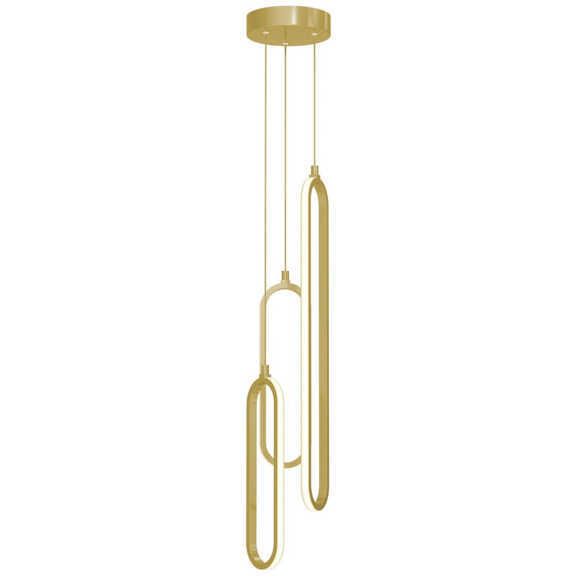 Sienna 23" 3-Light LED Multi-Port Pendant, Gold Finish - Bees Lighting