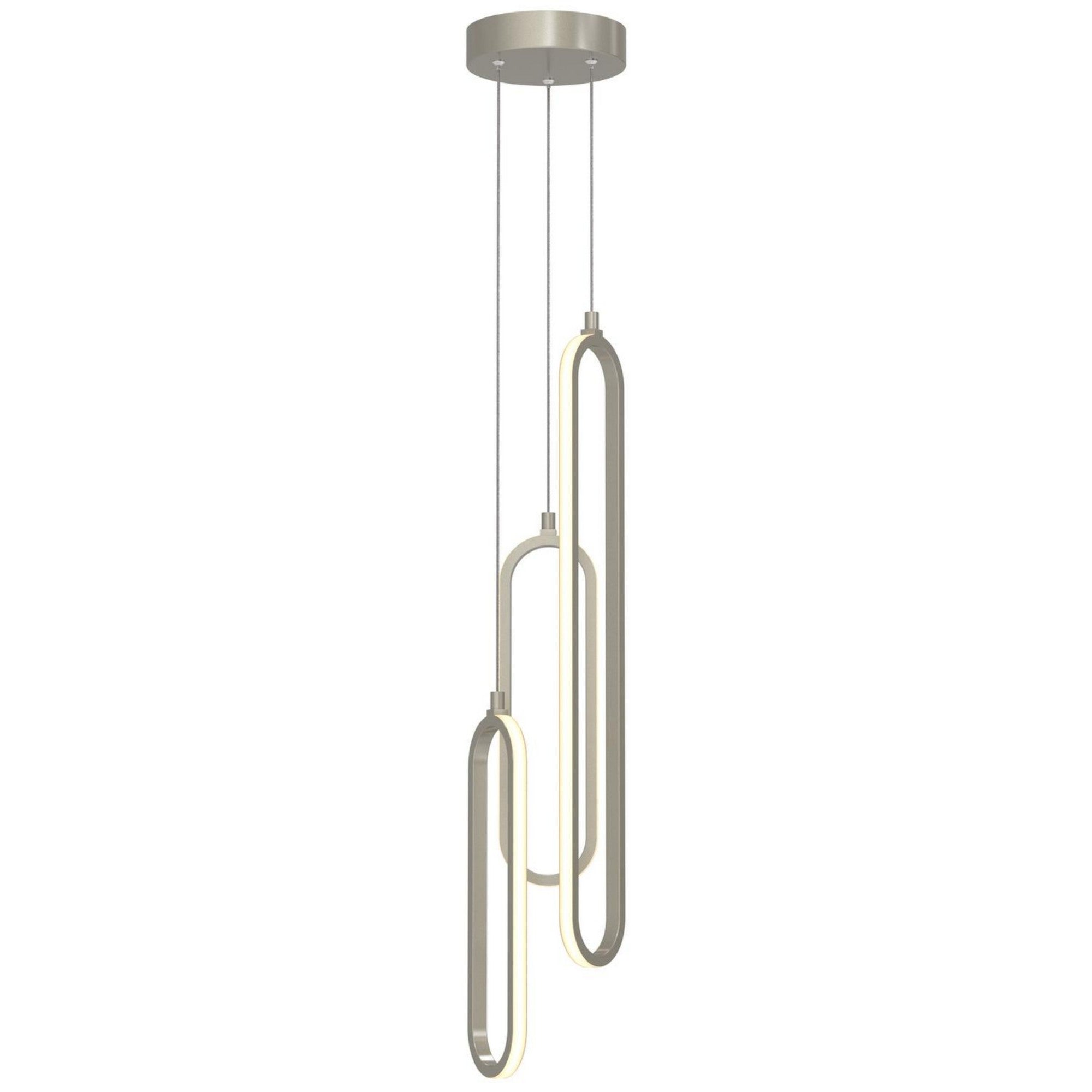 Sienna 23" 3-Light LED Multi-Port Pendant, Painted Nickel Finish - Bees Lighting