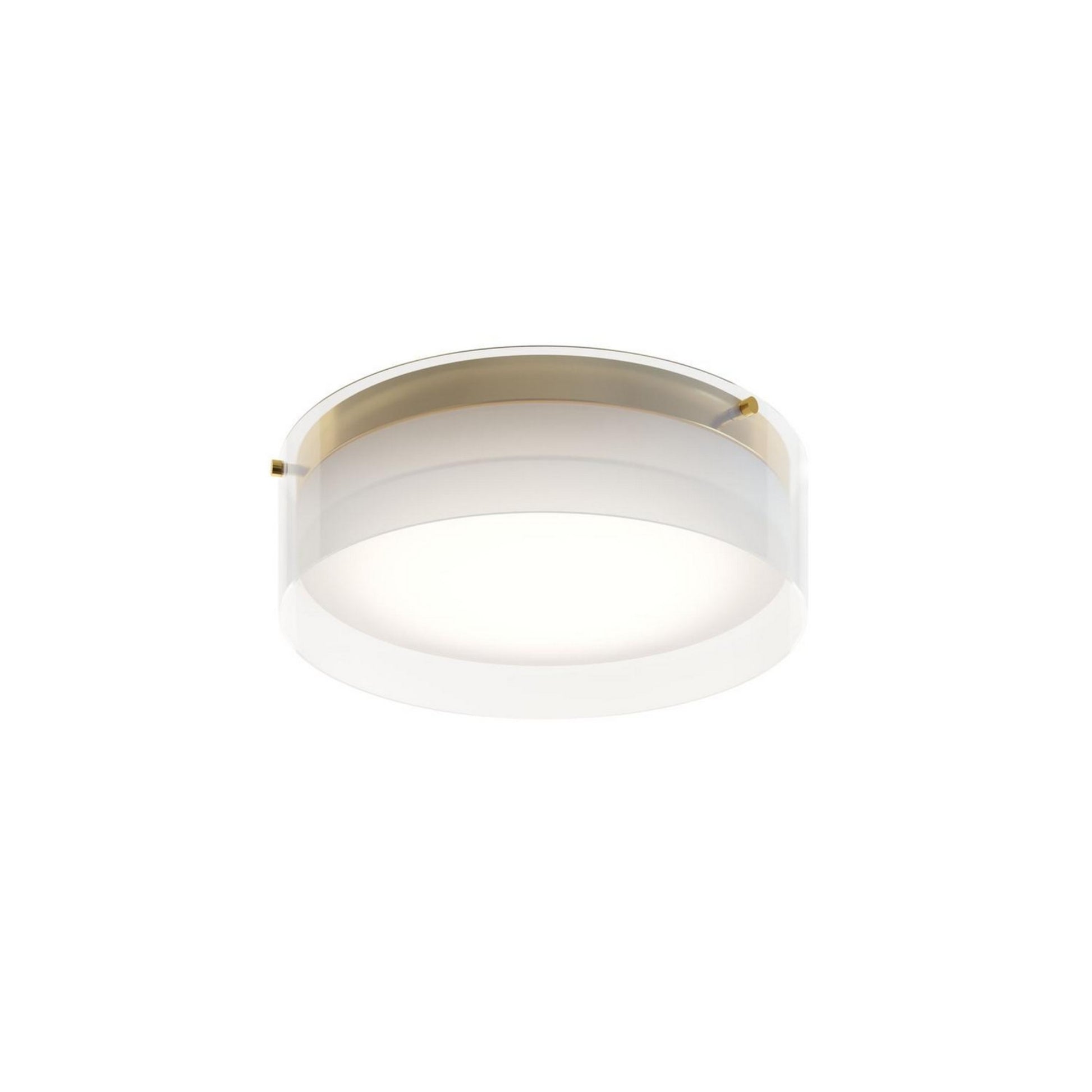 Studio 12" LED Flush Mount, Satin Brass Finish - Bees Lighting