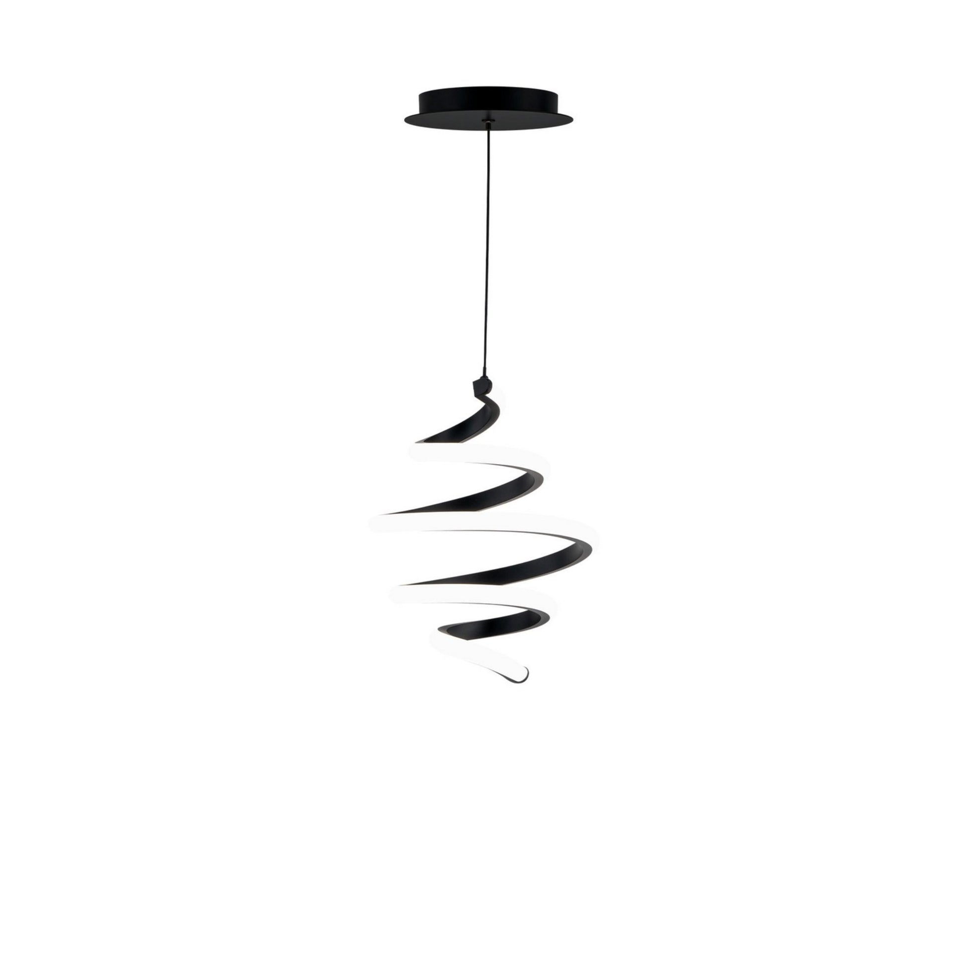 Whirl 8" LED Mini Pendant, 4CCT, Black Finish - Bees Lighting