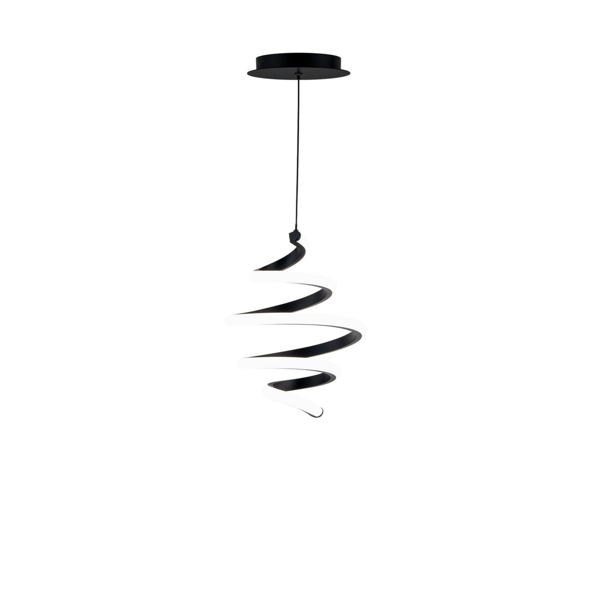 Whirl 8" LED Mini Pendant, 4CCT, Black Finish - Bees Lighting