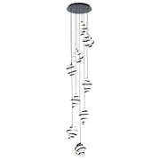 Whirl 8" 9-Light LED Pendant, 4CCT, Black Finish - Bees Lighting
