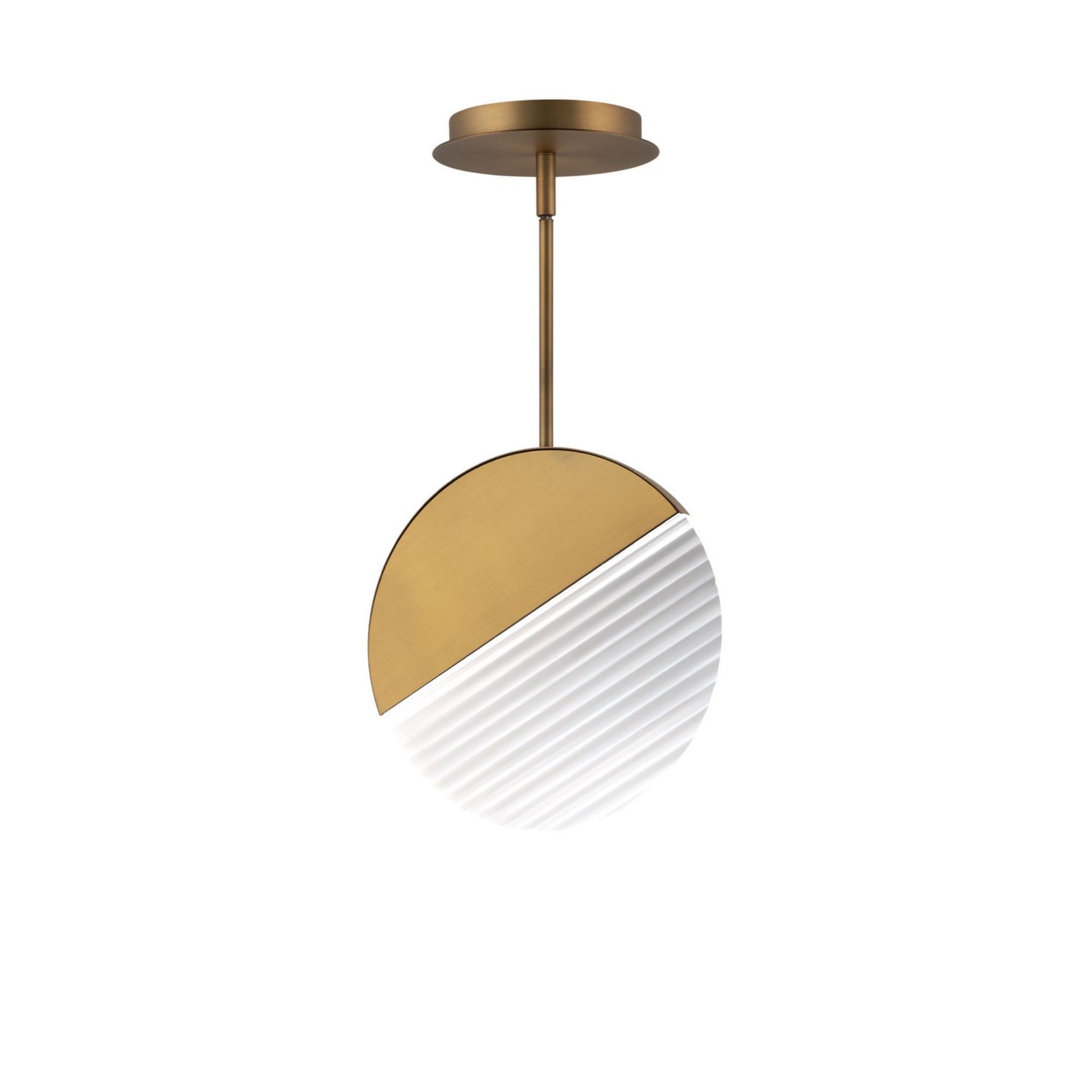 Crescent 10" LED Mini Pendant, 4CCT, Aged Brass Finish - Bees Lighting