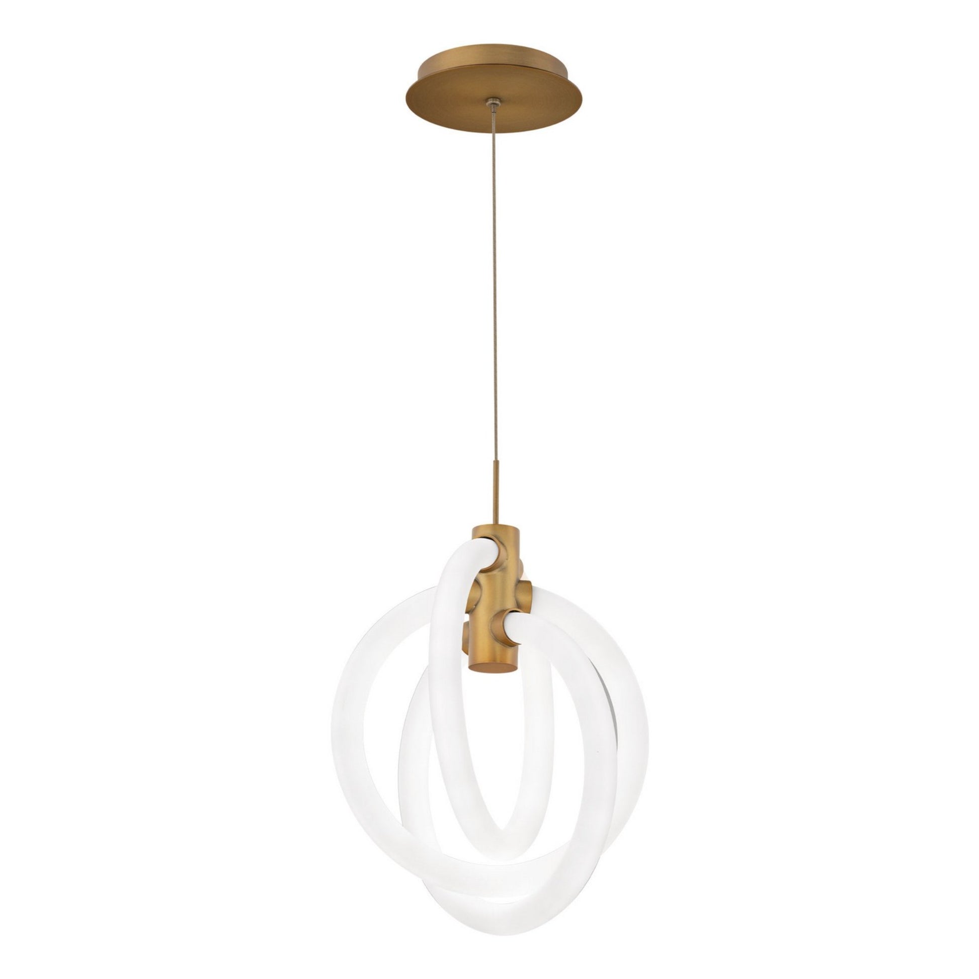 Knot 13" LED Mini Pendant, 4CCT, Aged Brass Finish - Bees Lighting