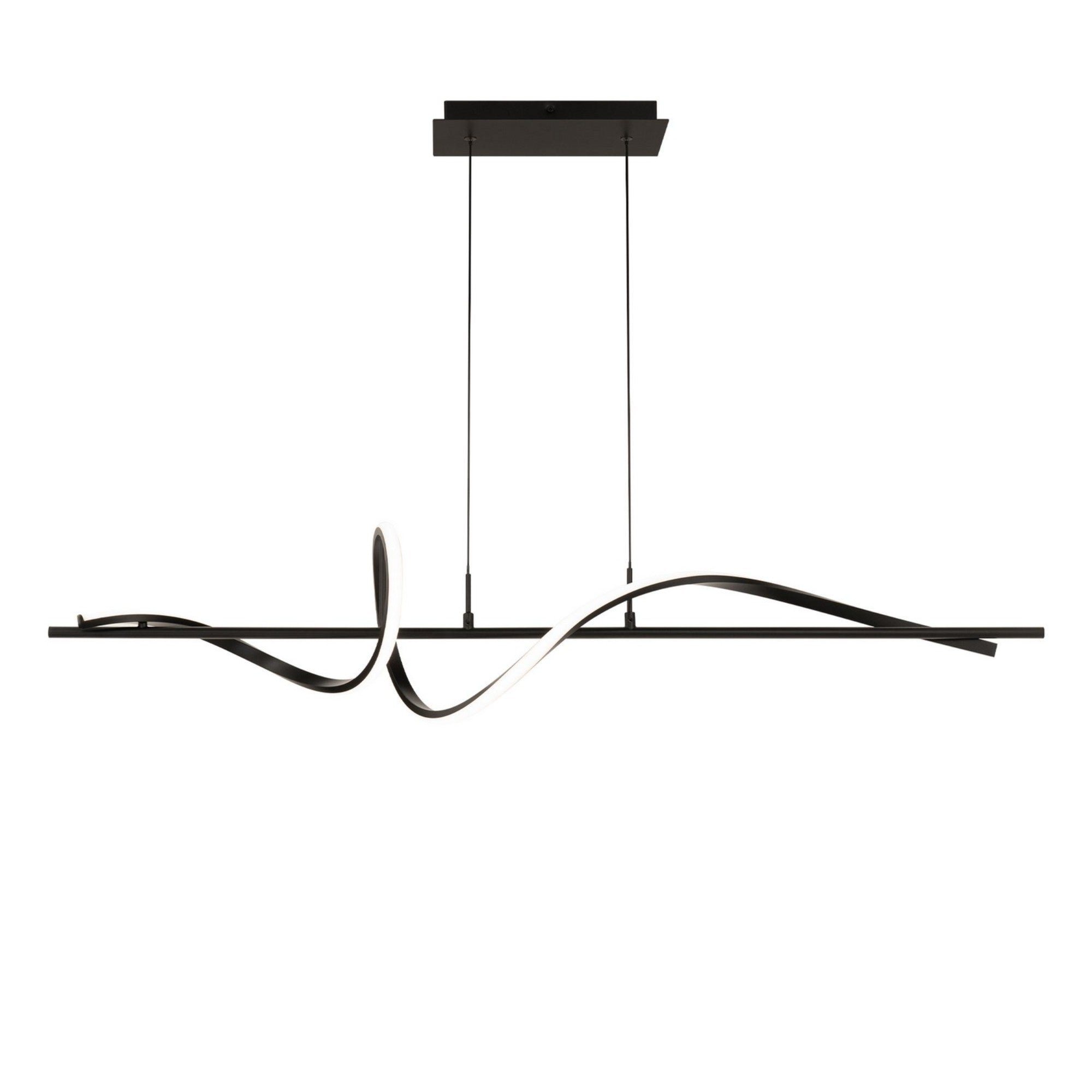 Corkscrew 44" LED Linear Pendant, 4CCT, Black Finish - Bees Lighting