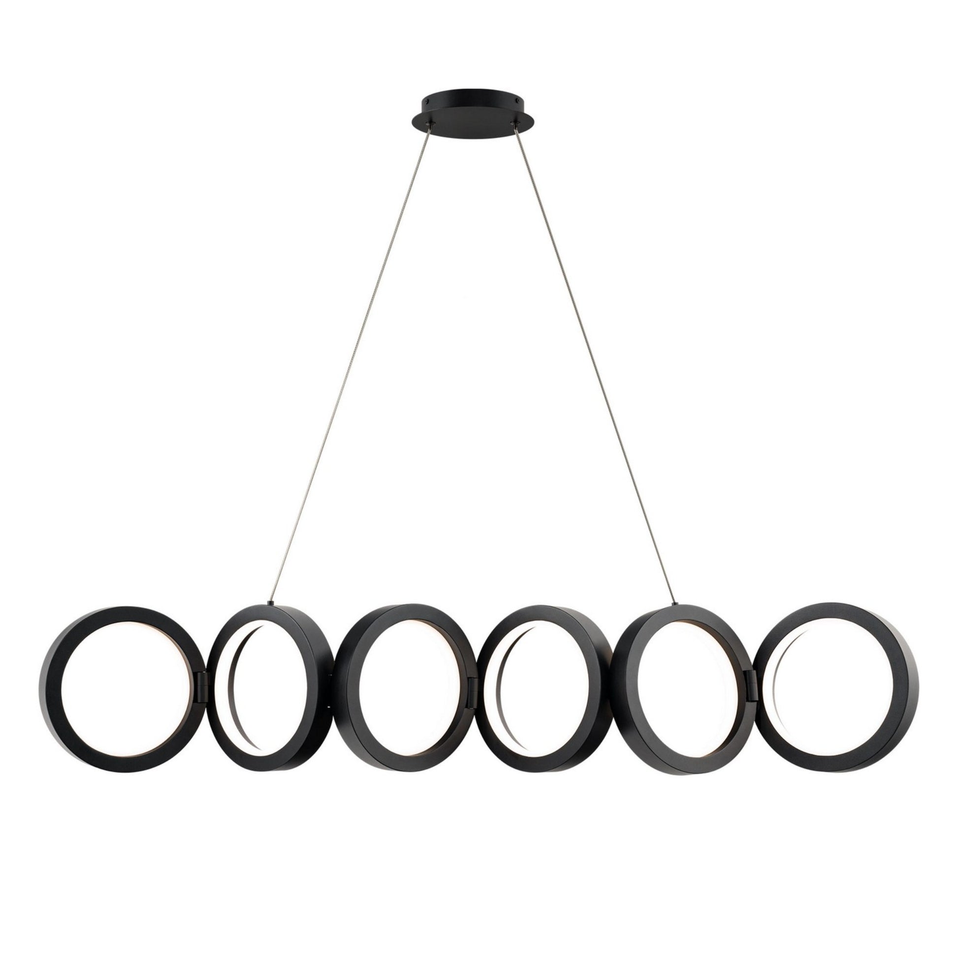 Cabot 48" LED Linear Pendant, 4CCT, Black Finish - Bees Lighting
