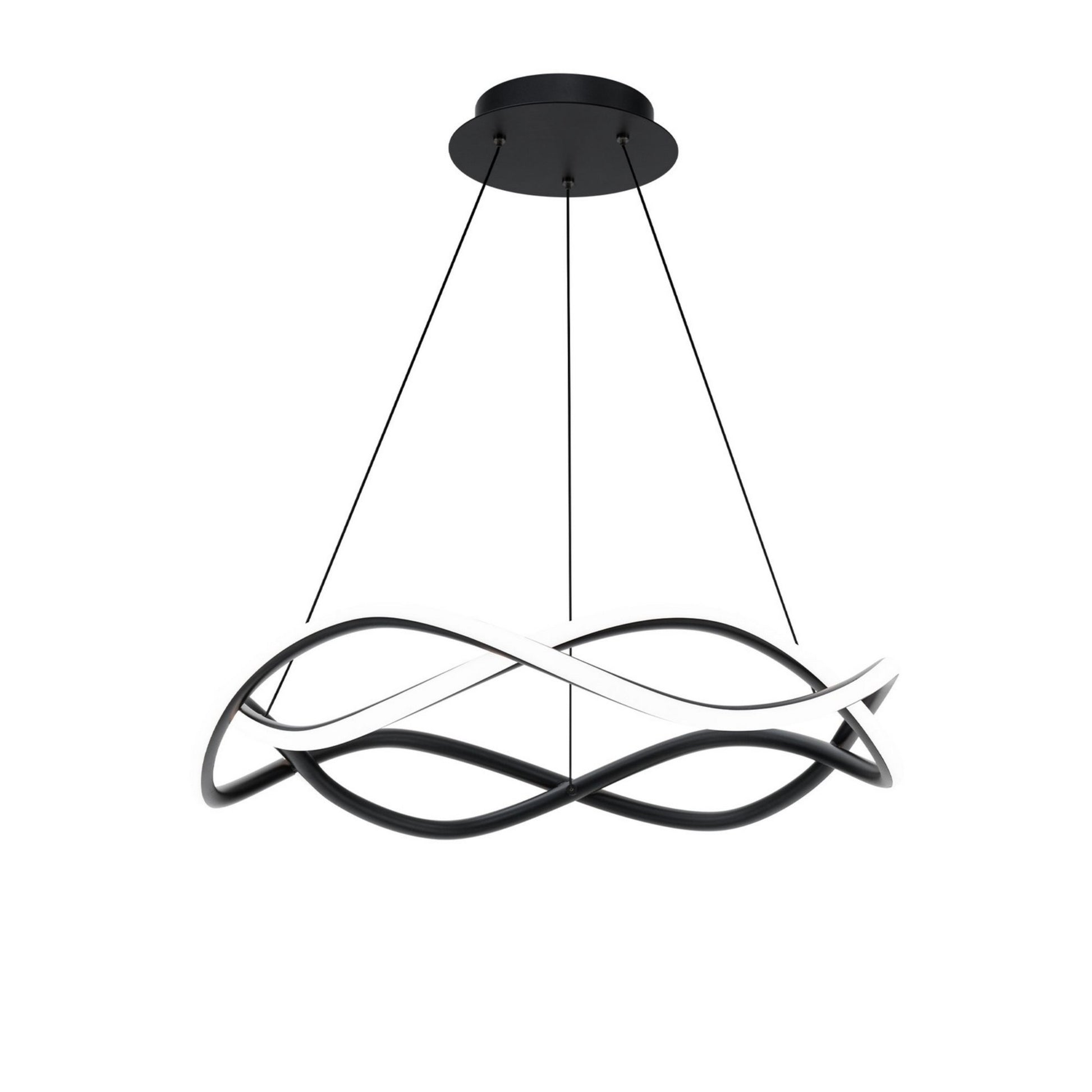Swerve 26" LED Chandelier, 4CCT, Black Finish - Bees Lighting