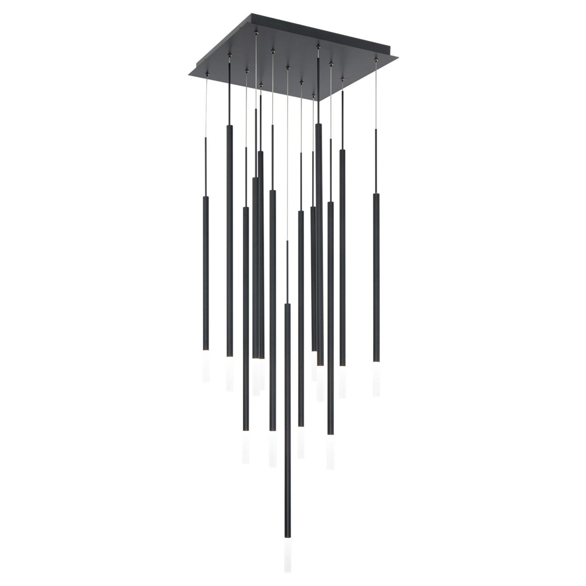 Viggo 32" 13-Light Square LED Chandelier, Black Finish - Bees Lighting