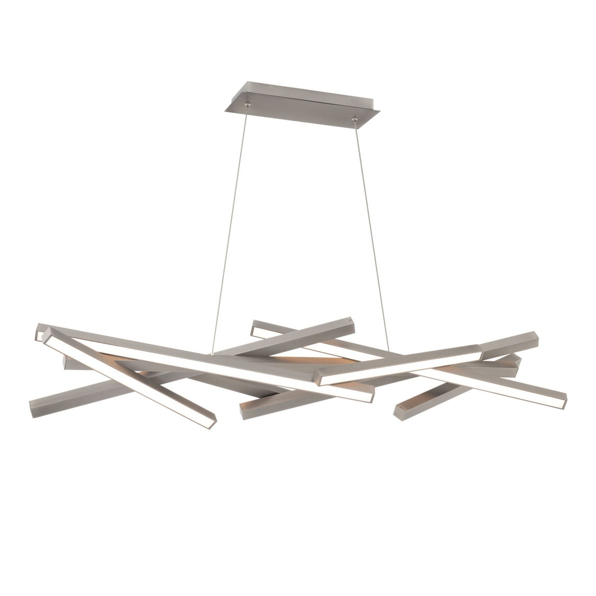 Parallax 42" LED Linear Pendant, Brushed Nickel Finish - Bees Lighting