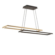 Double Entendre 42" LED Linear Pendant, 4CCT, Black/Aged Brass Finish - Bees Lighting