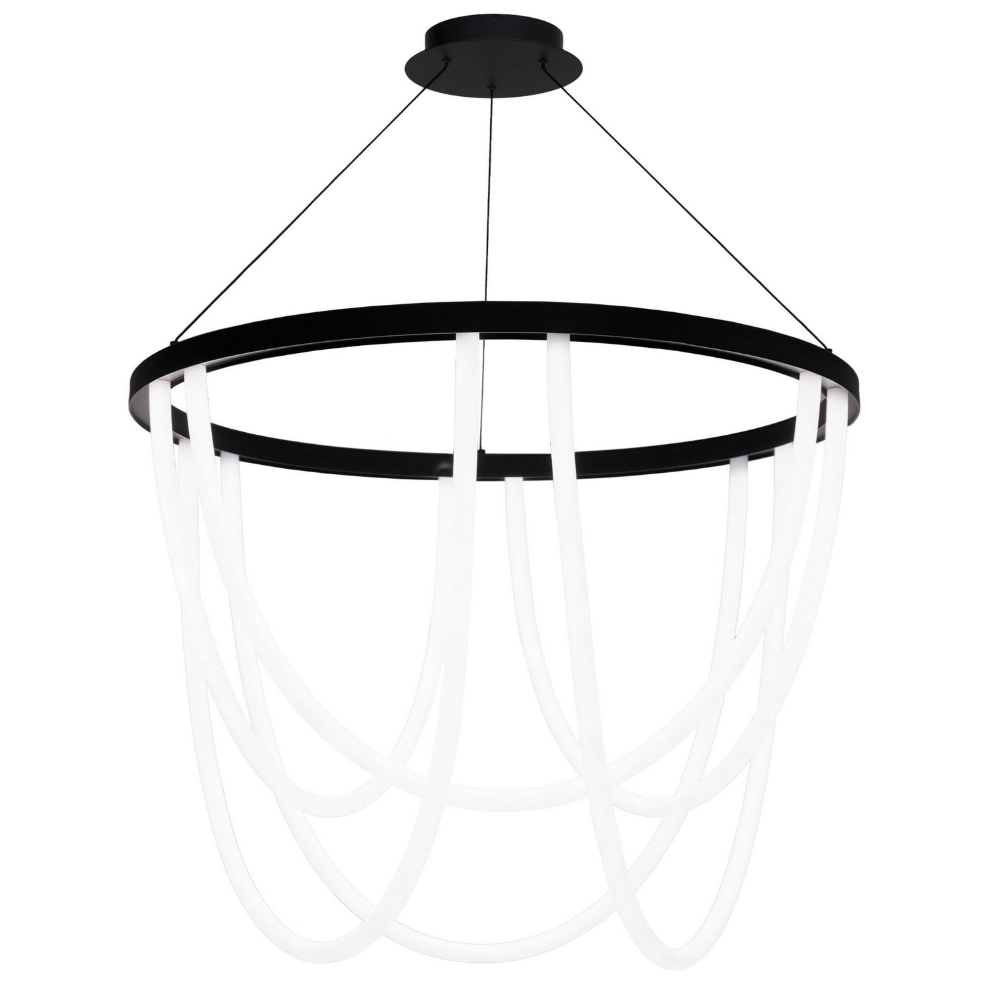 Margarite 36" LED Chandelier, Black Finish - Bees Lighting