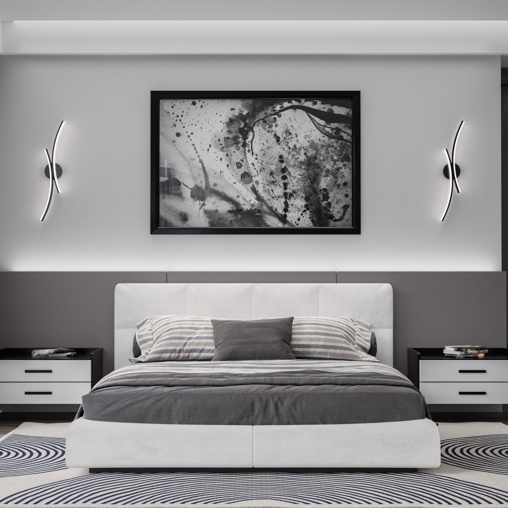 Tusk 28" LED Wall Sconce, 4CCT, Black Finish - Bees Lighting