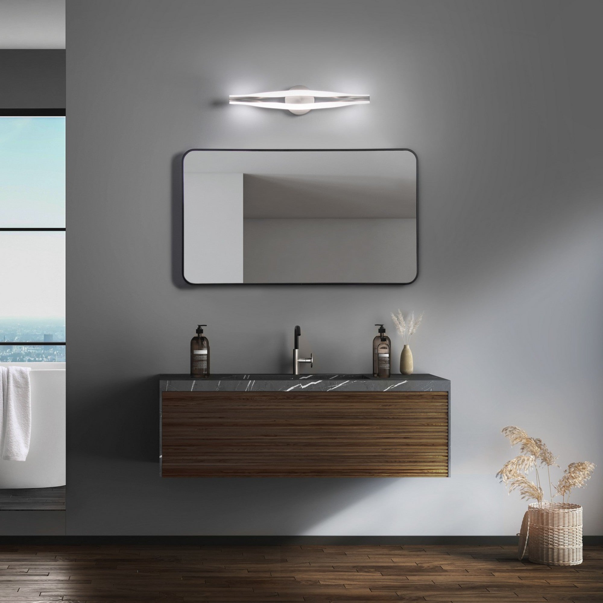 Jagger 26" LED Bath Vanity, 4CCT, Brushed Nickel Finish - Bees Lighting