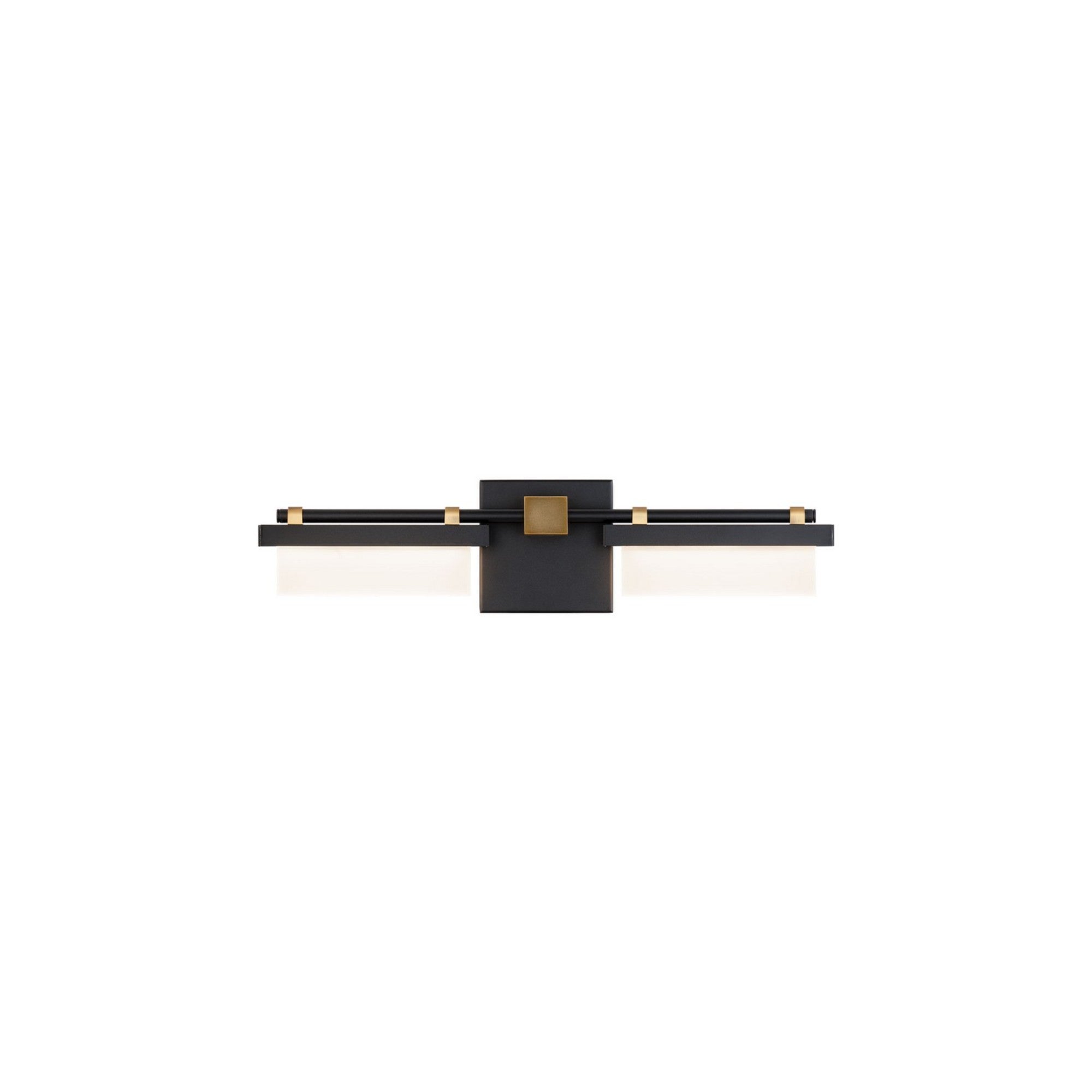 Two Fold 20" LED Bath, Black/Aged Brass Finish - Bees Lighting