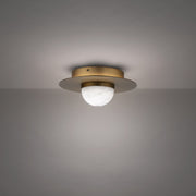 Landed 12" LED Flush Mount, Aged Brass Finish - Bees Lighting