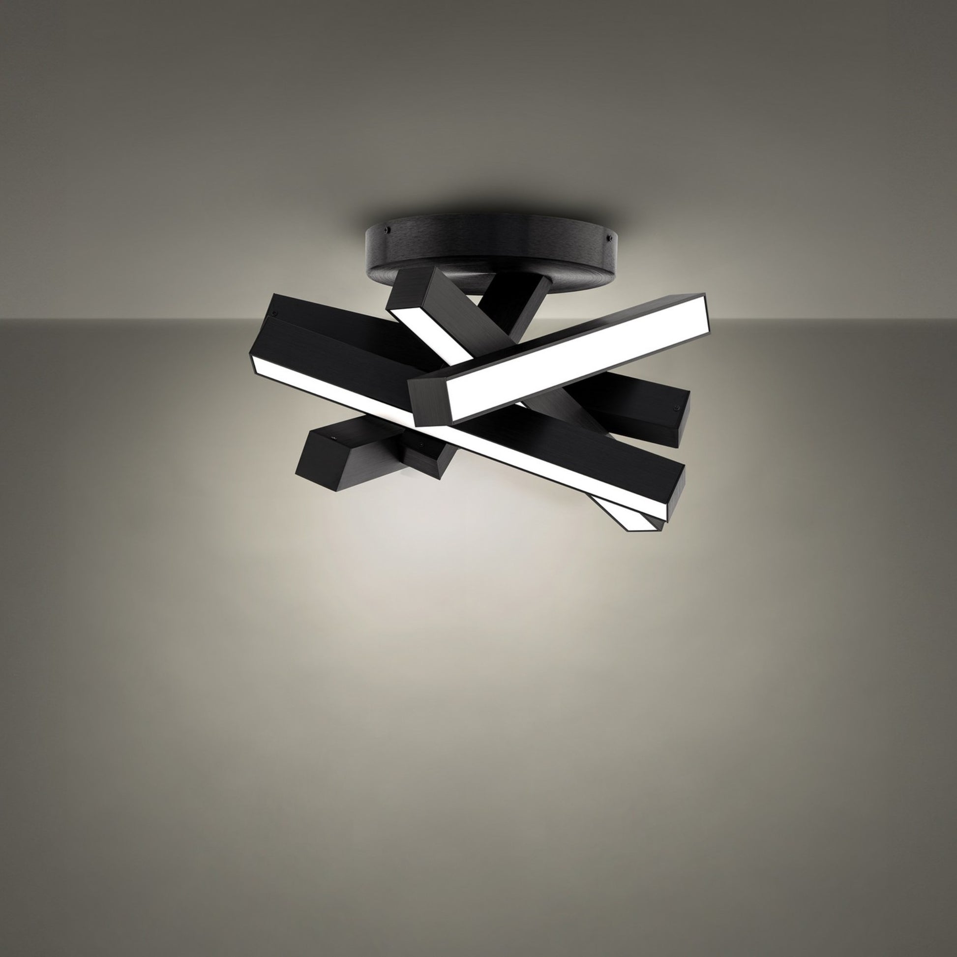 Chaos 17" LED Flush Mount, Black Finish - Bees Lighting