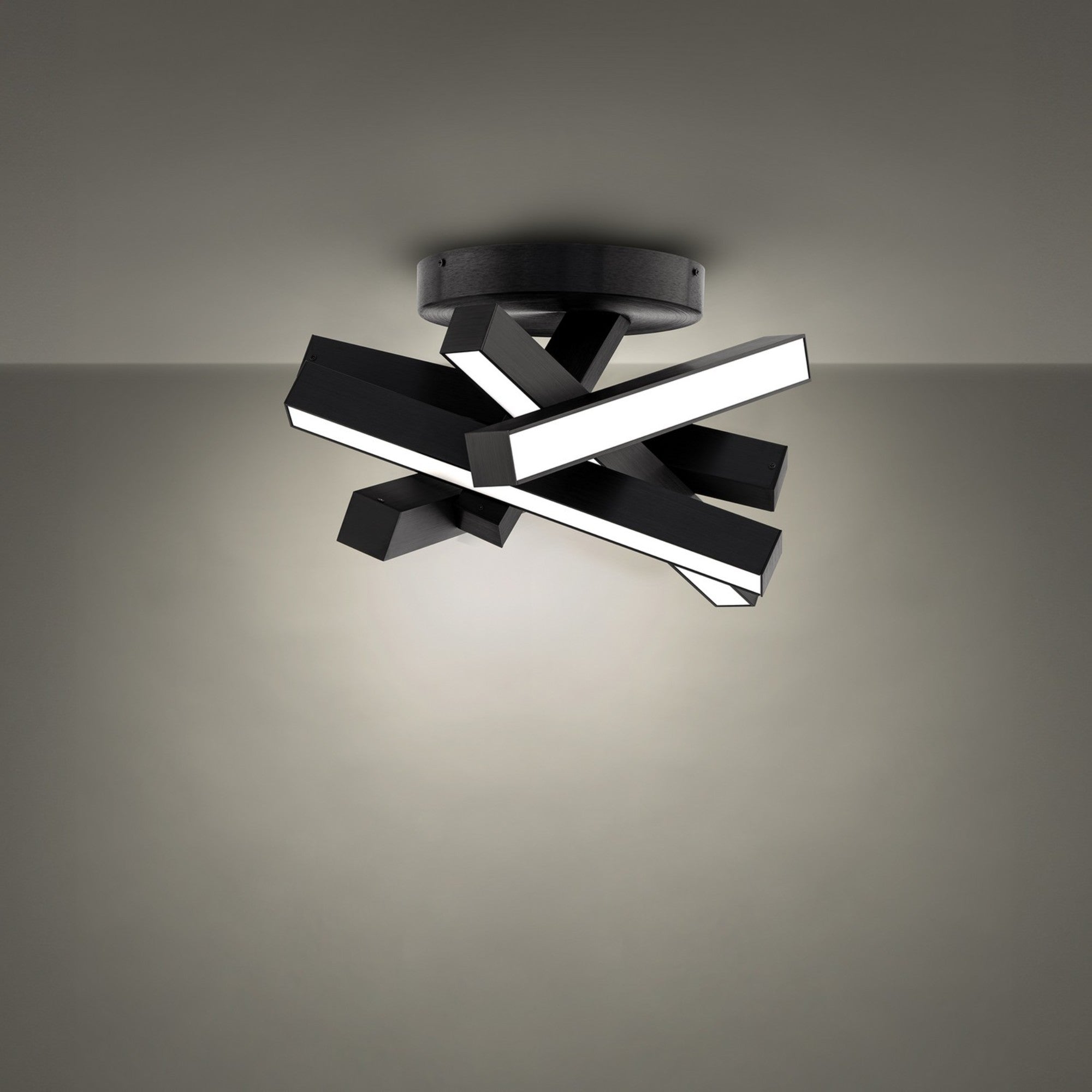 Chaos 17" LED Flush Mount, Black Finish - Bees Lighting