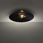 Brody 22" LED Flush Mount, Black/Aged Brass Finish - Bees Lighting