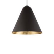 Taper 22" LED Pendant, Bronze & Gold Leaf Finish - Bees Lighting