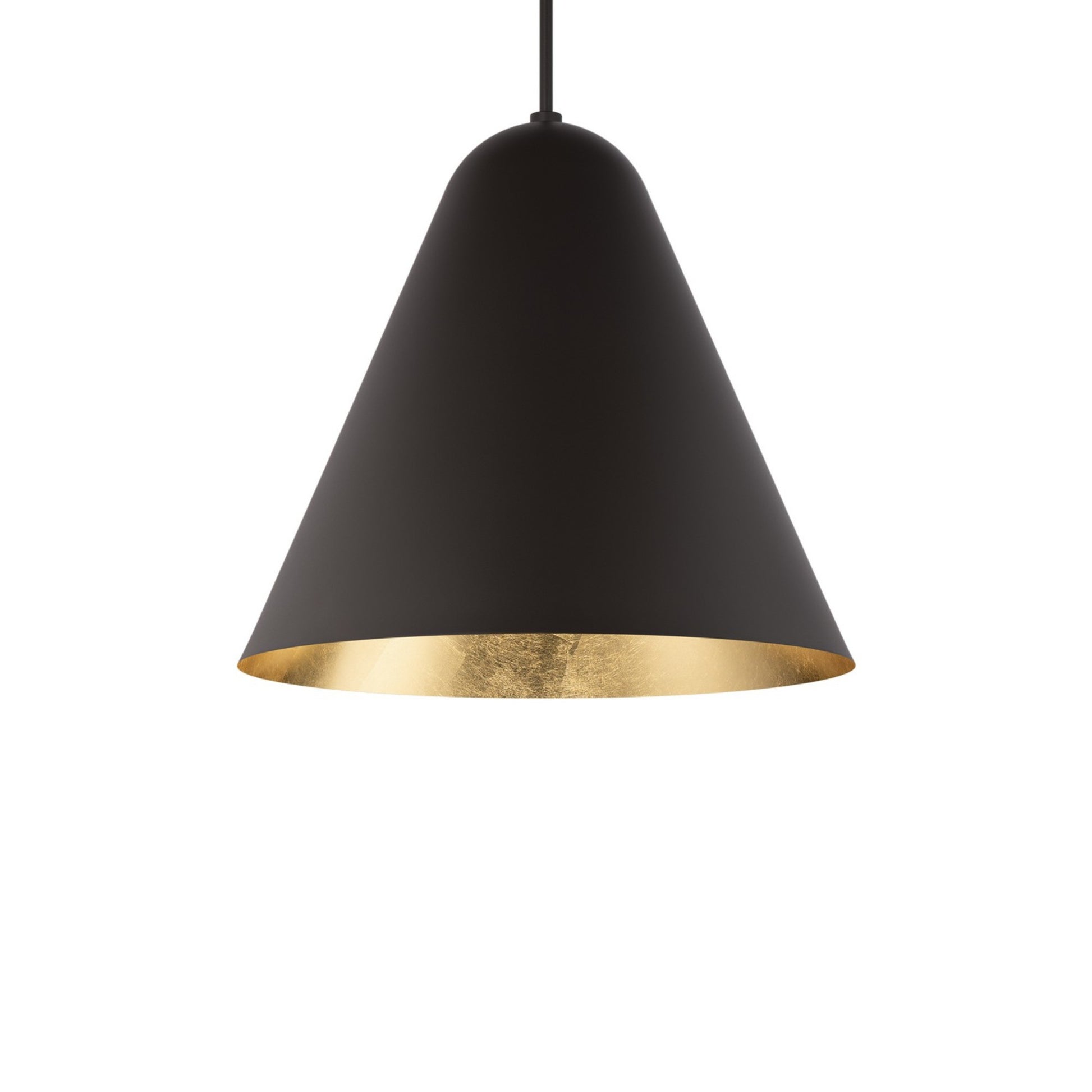 Taper 22" LED Pendant, Bronze & Gold Leaf Finish - Bees Lighting