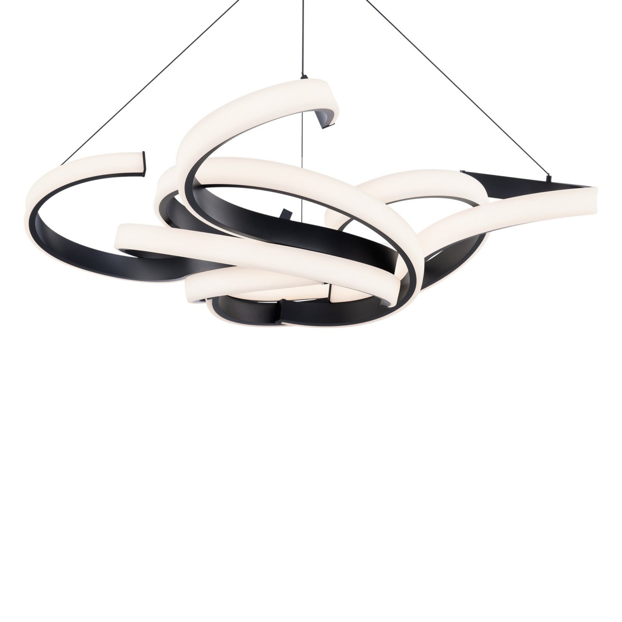Woven 52" LED Chandelier, Black Finish - Bees Lighting