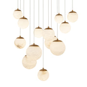 Pisces 21" 13-Light LED Pendant, Aged Brass Finish - Bees Lighting