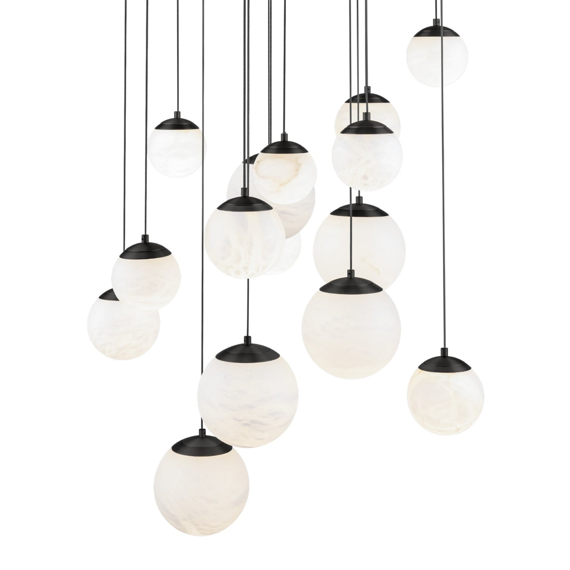 Pisces 23" 13-Light LED Pendant, Black Finish - Bees Lighting
