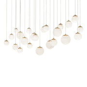 Pisces 54" 23-Light LED Linear Pendant, Aged Brass Finish - Bees Lighting