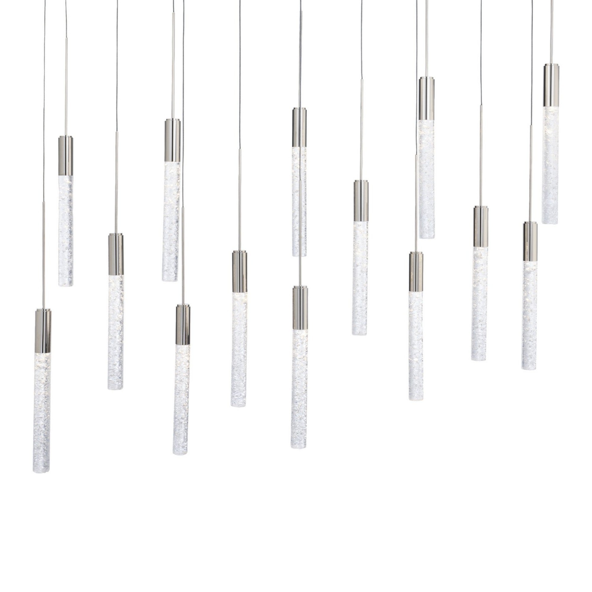 Magic 40" 14-Light LED Linear Pendant, Polished Nickel Finish - Bees Lighting
