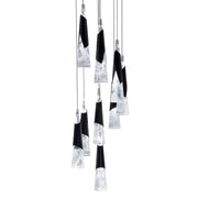Kilt 17" 9-Light LED Pendant, Black Finish - Bees Lighting