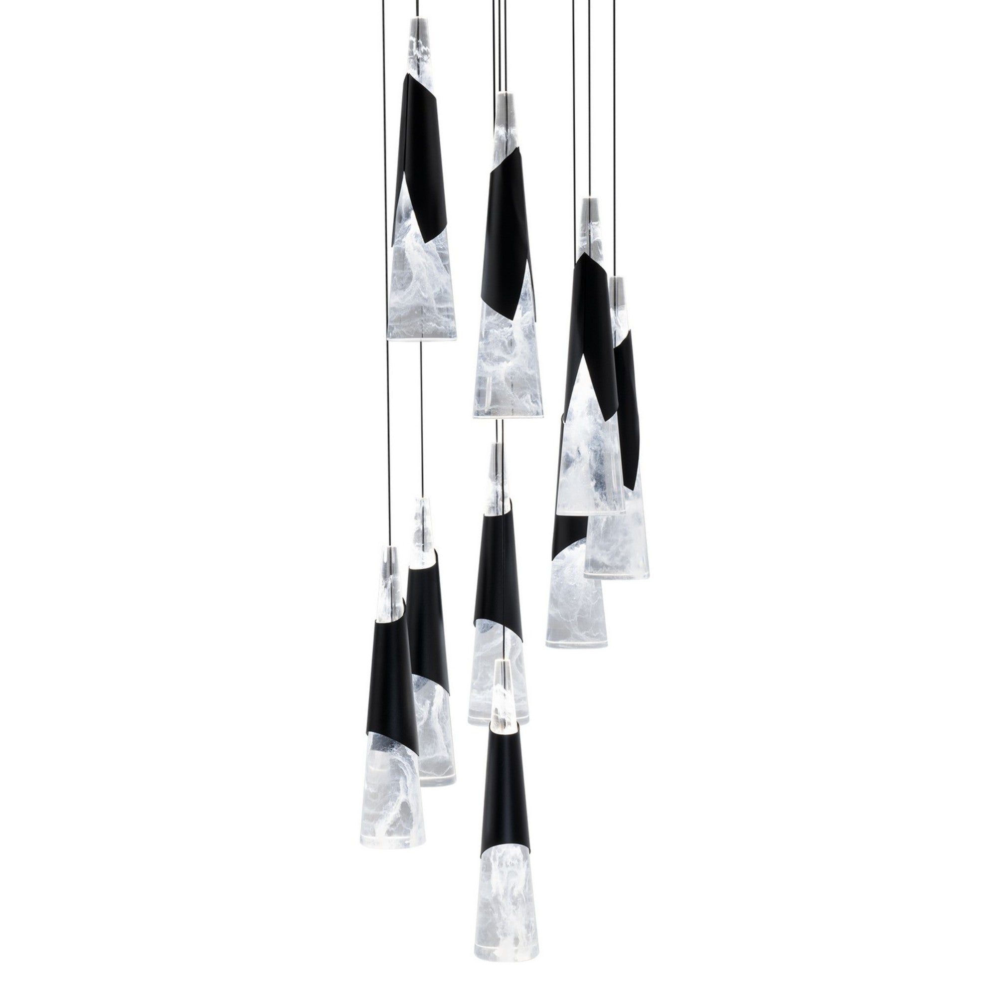 Kilt 17" 9-Light LED Pendant, Black Finish - Bees Lighting