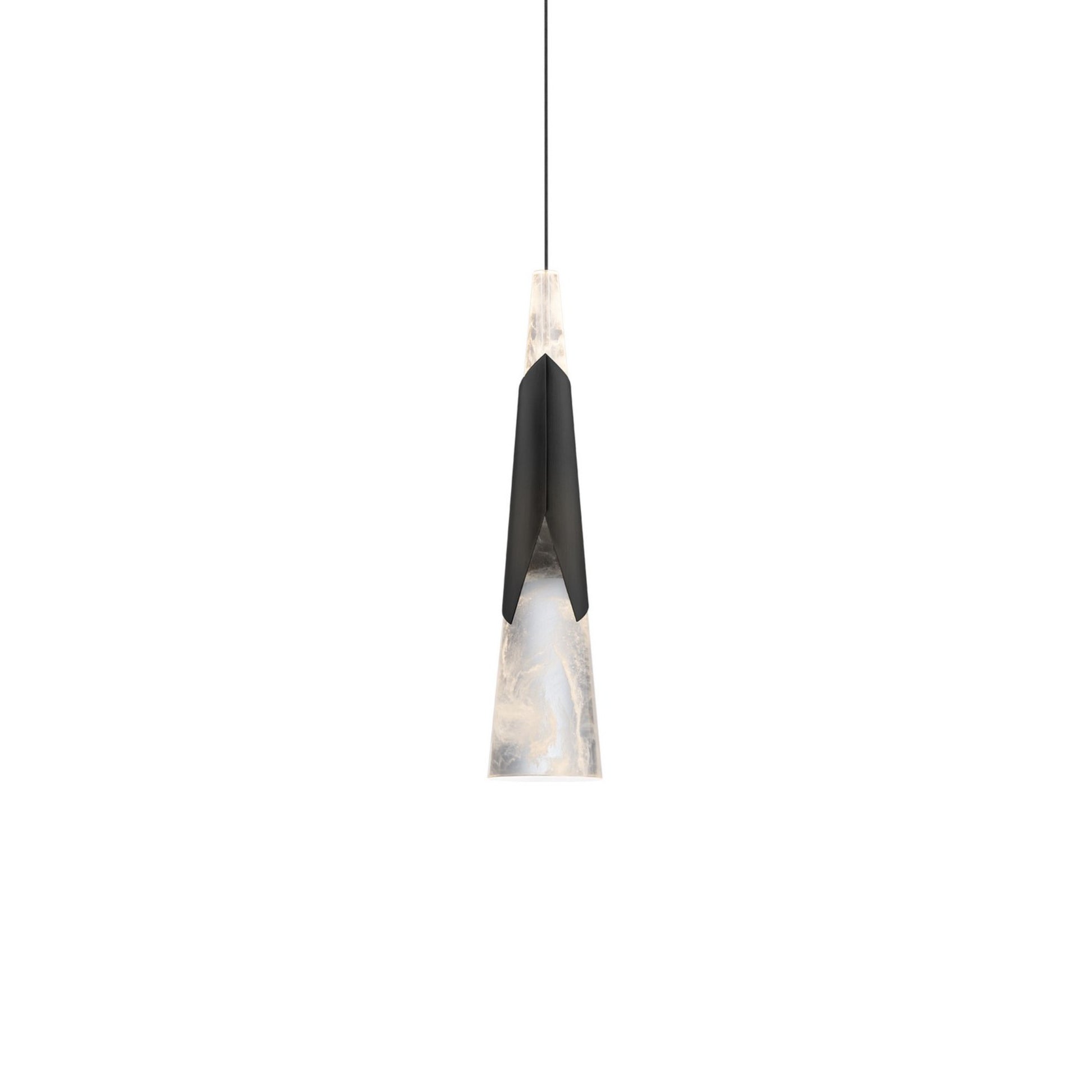 Kilt 16" LED Mini Pendant, Black Finish - Bees Lighting