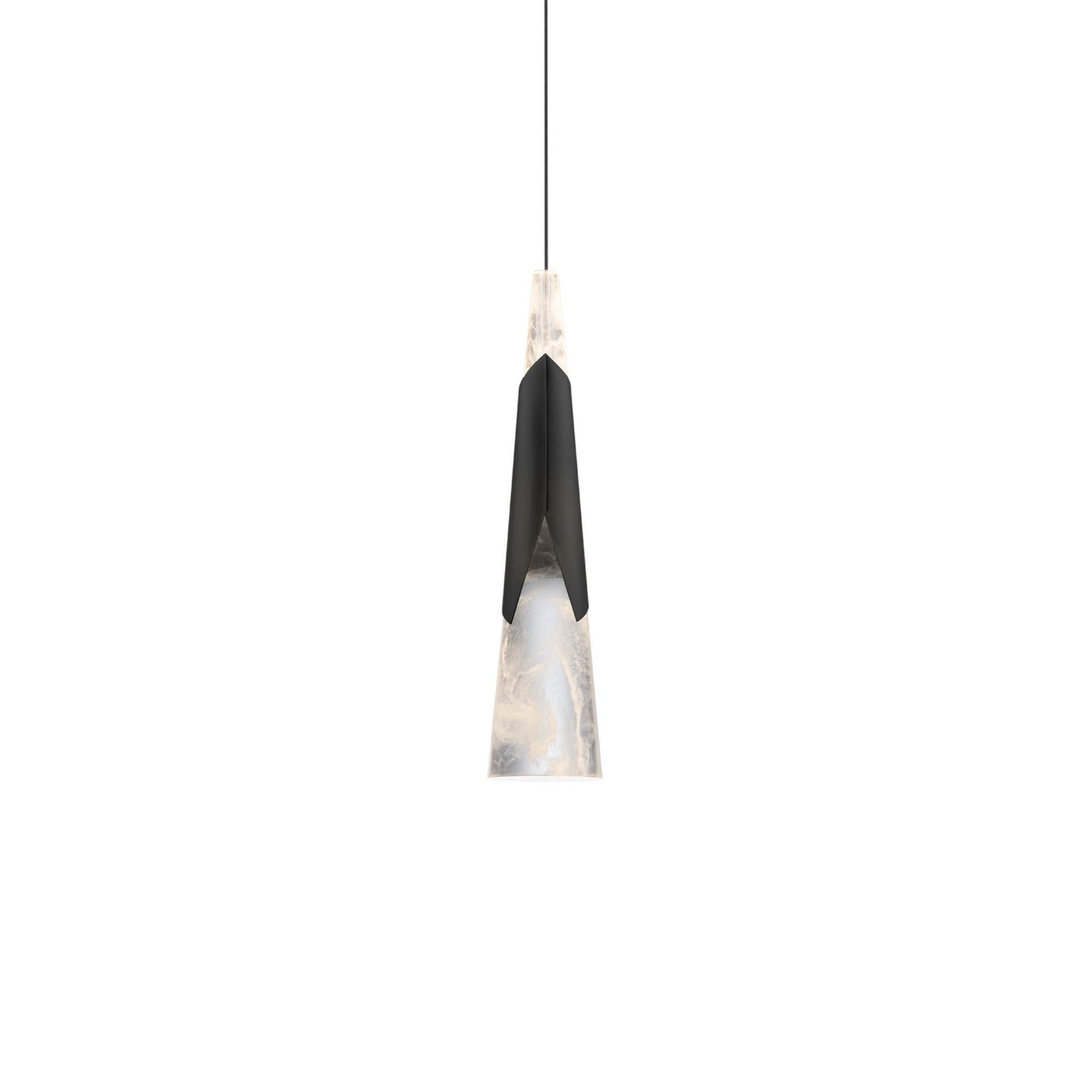 Kilt 16" LED Mini Pendant, Black Finish - Bees Lighting