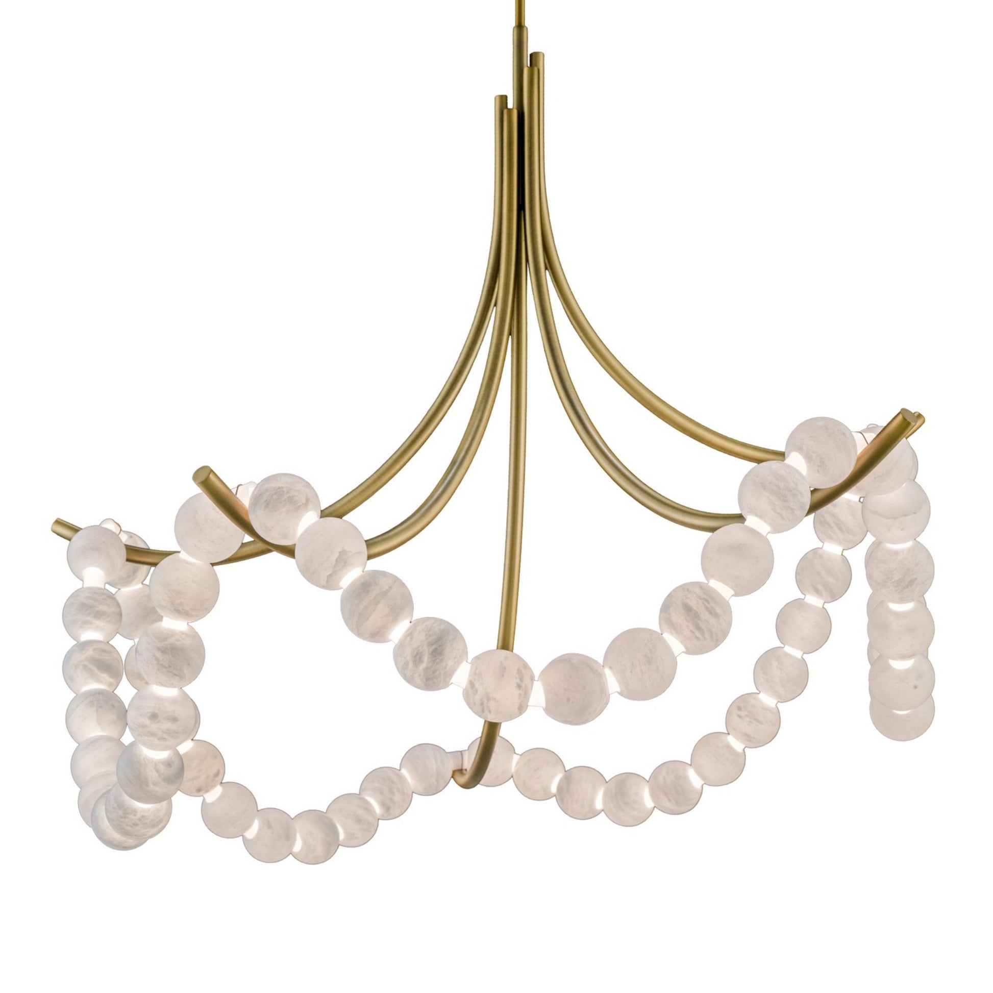Parel 46" LED Pendant, Aged Brass Finish - Bees Lighting