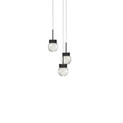 Double Bubble 12" 3-Light LED Pendant, Black Finish - Bees Lighting