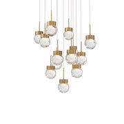 Double Bubble 20" 13-Light LED Pendant, Aged Brass Finish - Bees Lighting