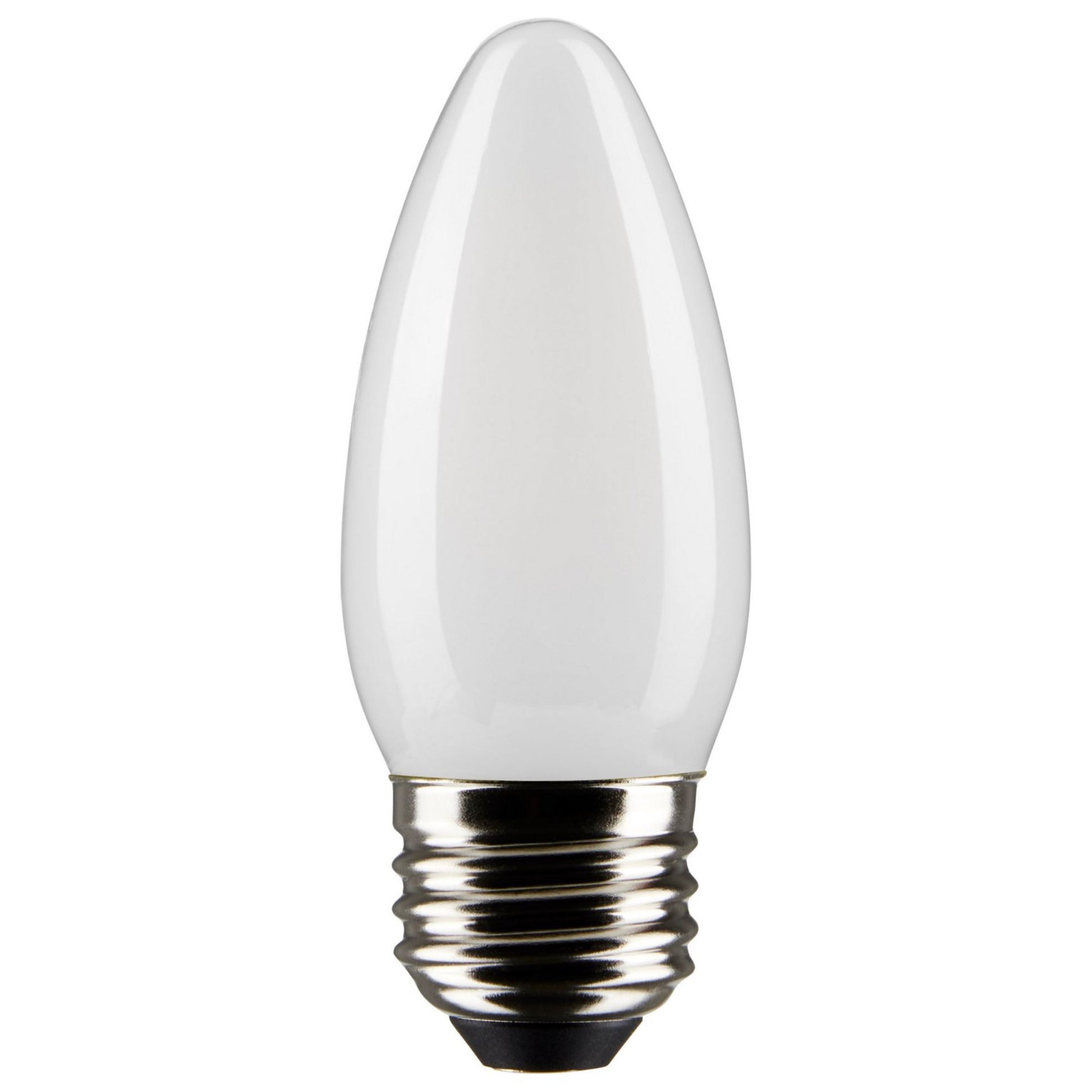 B11 Candle LED Bulb, 6 Watts, 500 Lumens, 5000K, E26 Medium Base, Frosted, Pack of 2 - Bees Lighting